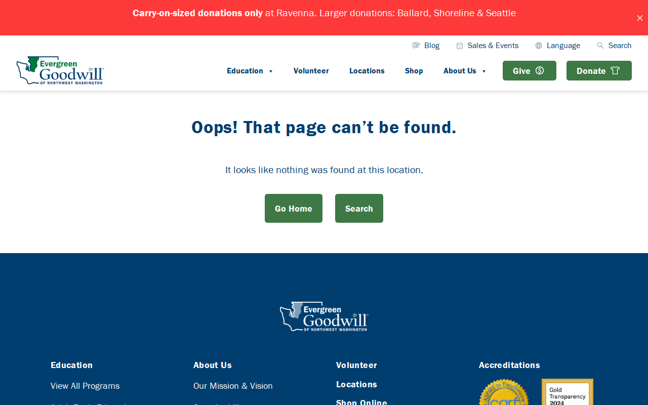 Goodwill University District website preview