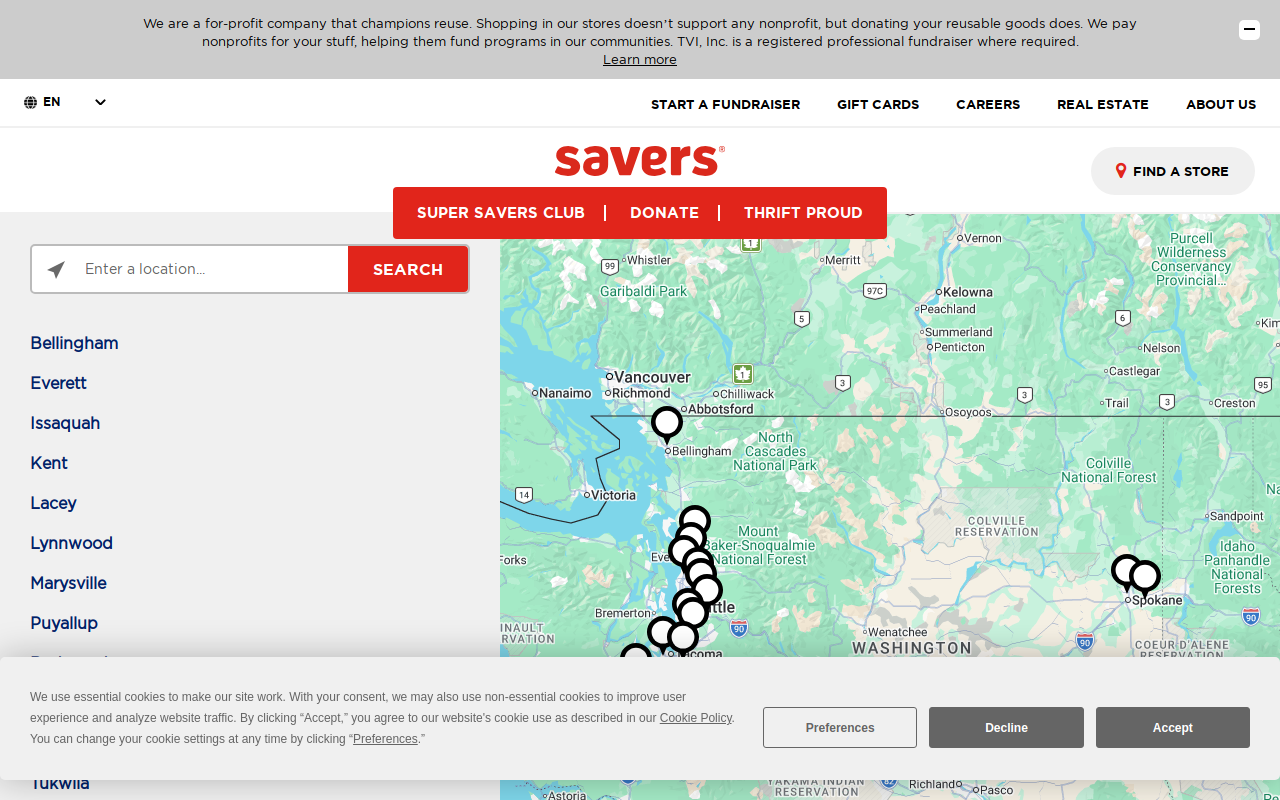 Value Village website preview