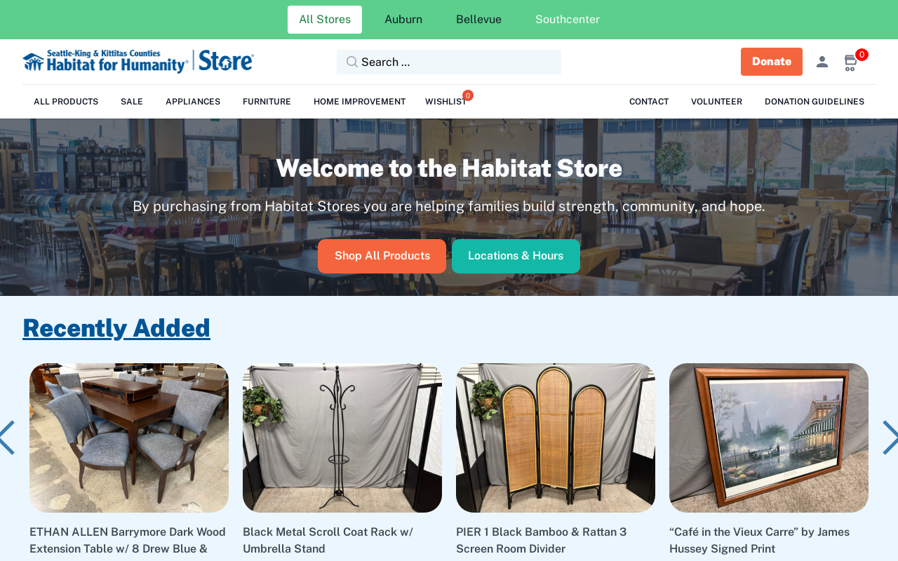 Habitat for Humanity Store website preview