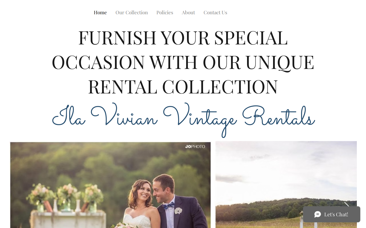 Ila Vivian Vintage Rentals website preview