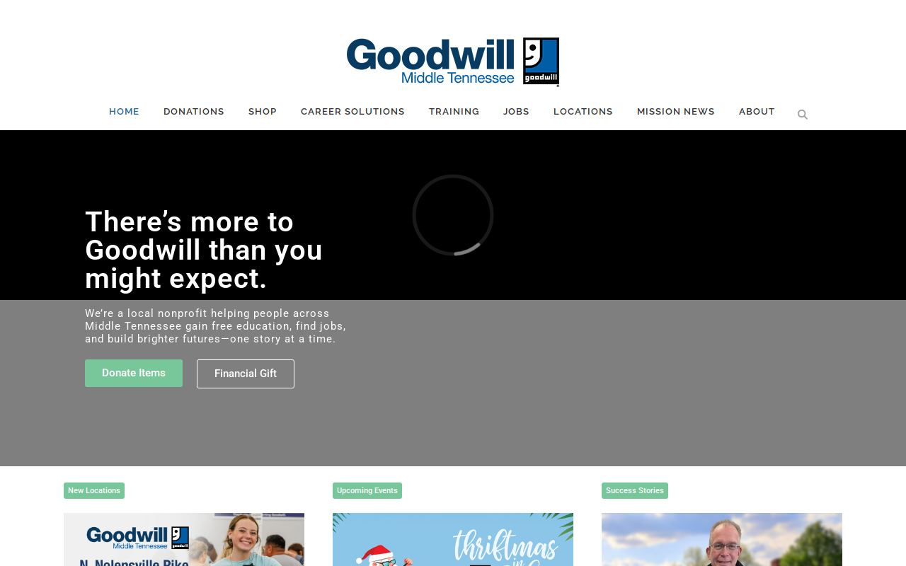 Goodwill Industries of Middle Tennessee website preview