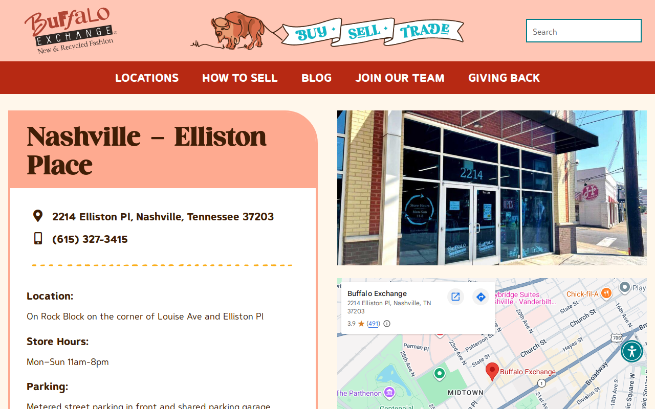 Buffalo Exchange website preview