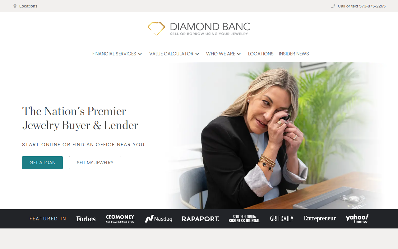 Diamond Banc website preview