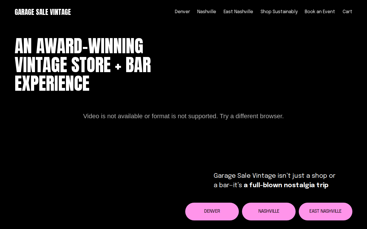 Garage Sale Bar website preview