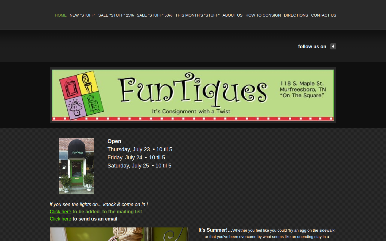 FunTiques website preview