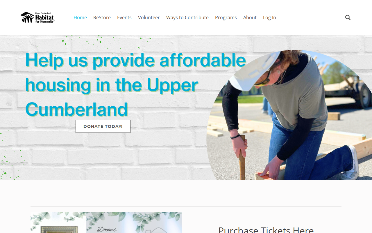 Upper Cumberland Habitat For Humanity Restore website preview