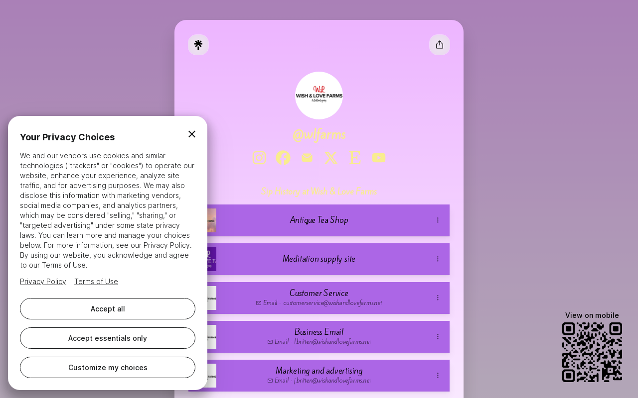 Wish And Love Farms website preview