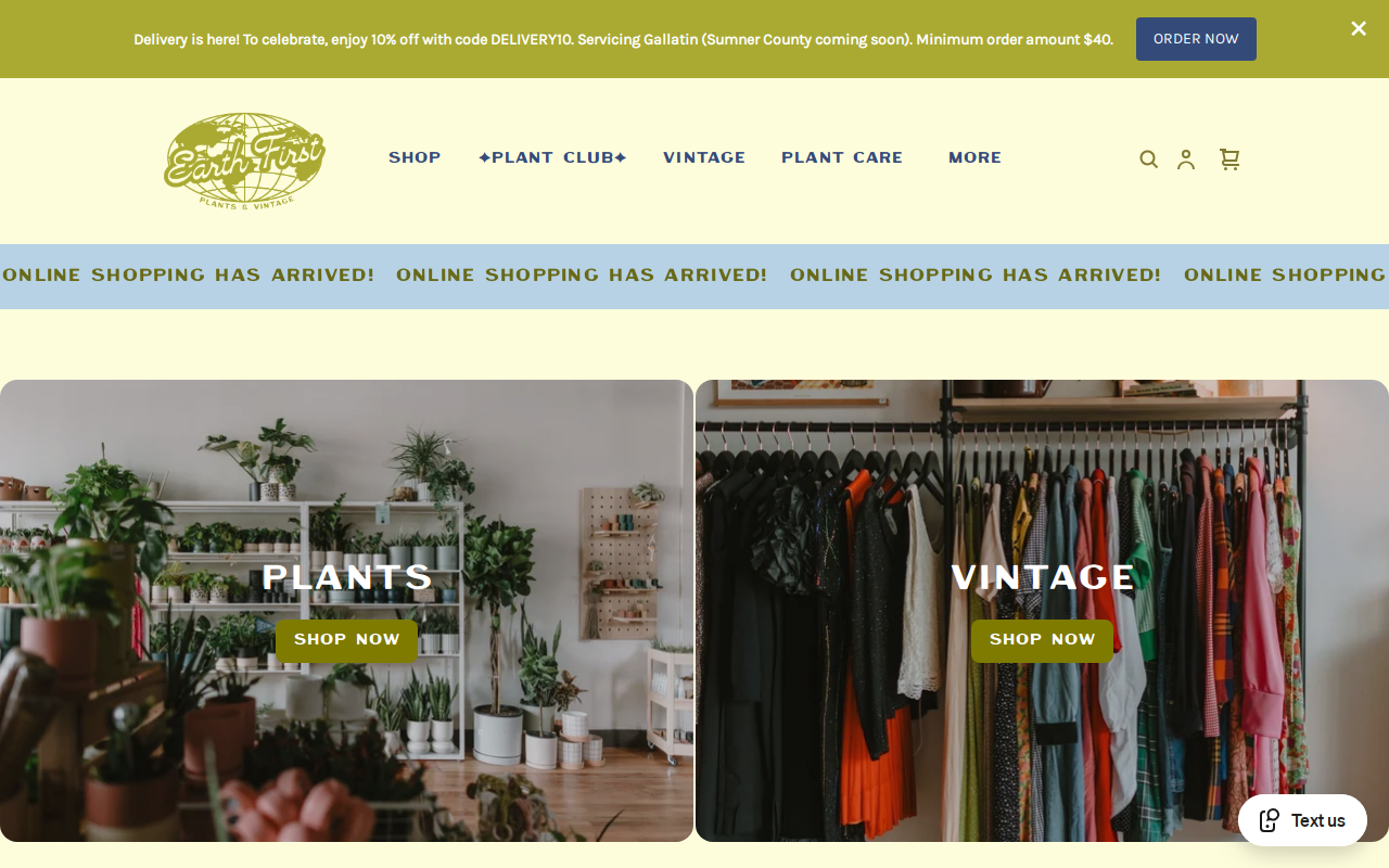 Earth First Plant Co. website preview