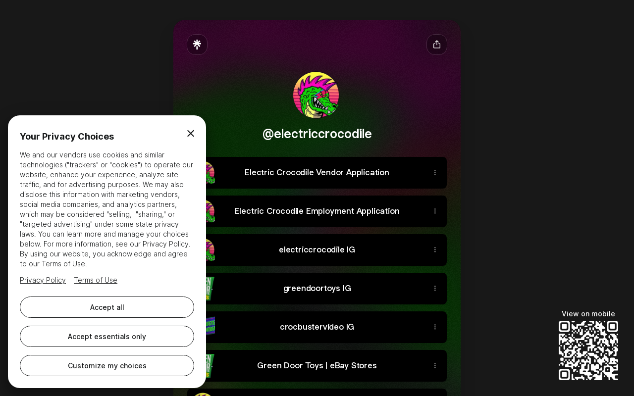 Electric Crocodile website preview