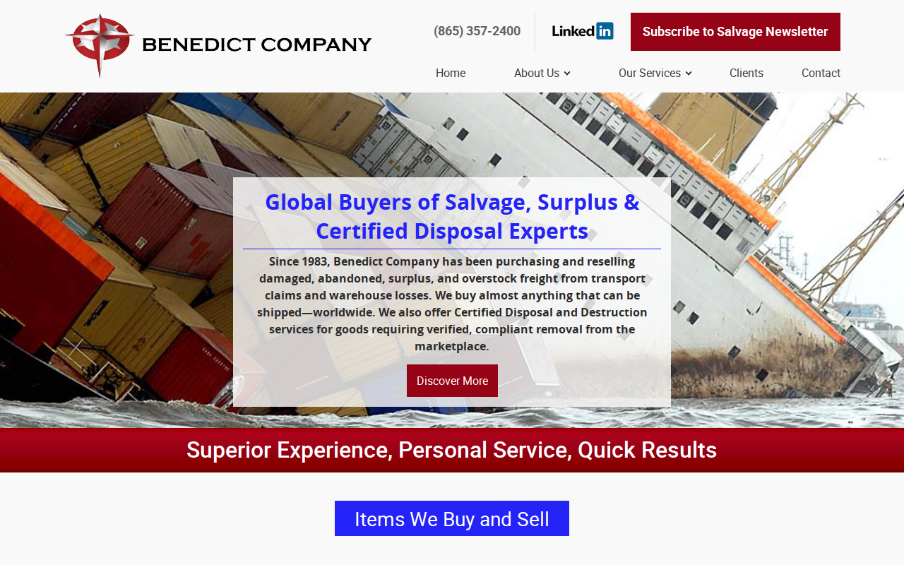 Benedict Company website preview