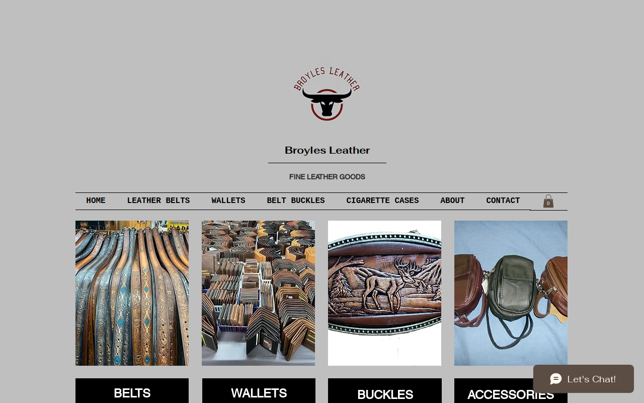 Broyles Leather Shop website preview