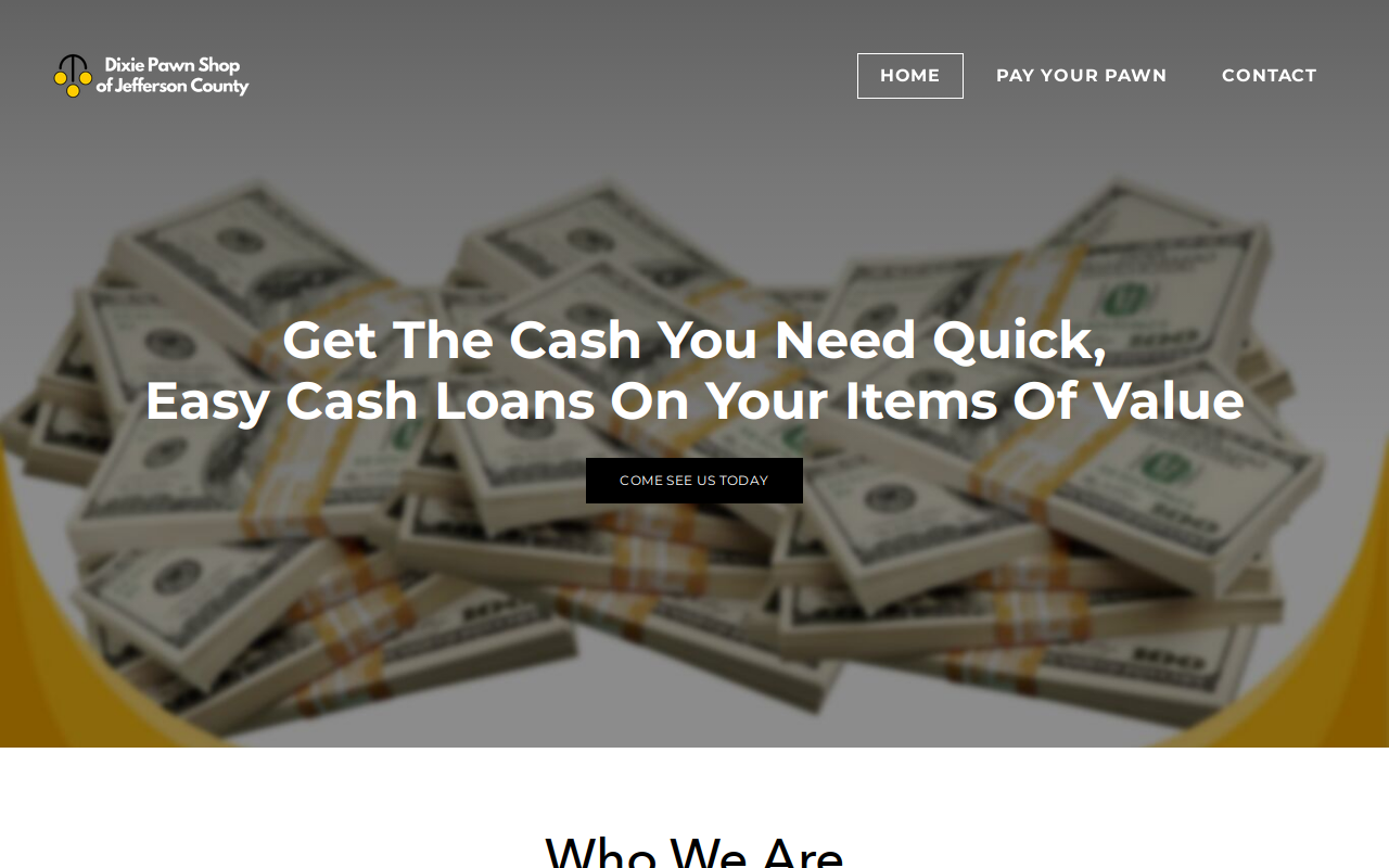Dixie Pawn Shop website preview
