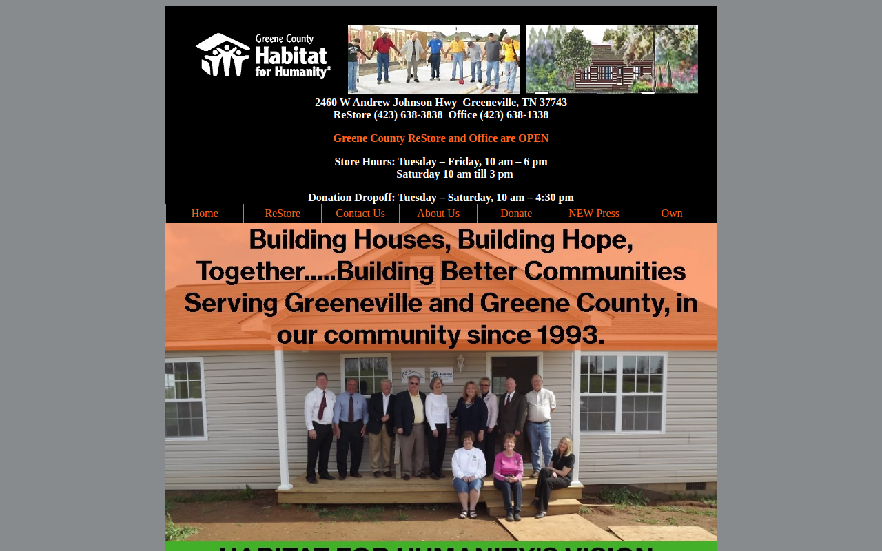 Habitat for Humanity ReStore website preview