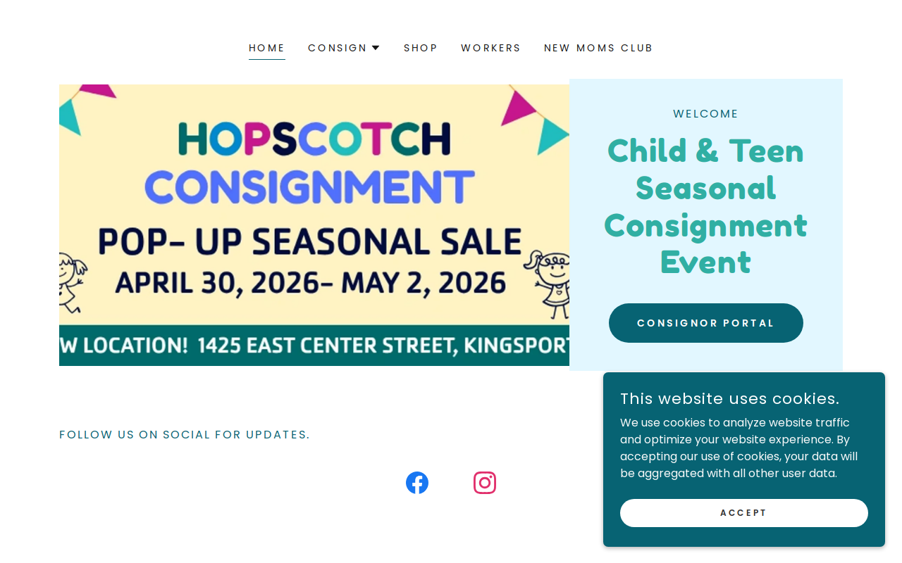 Hopscotch Child and Teen Seasonal Consignment Event website preview