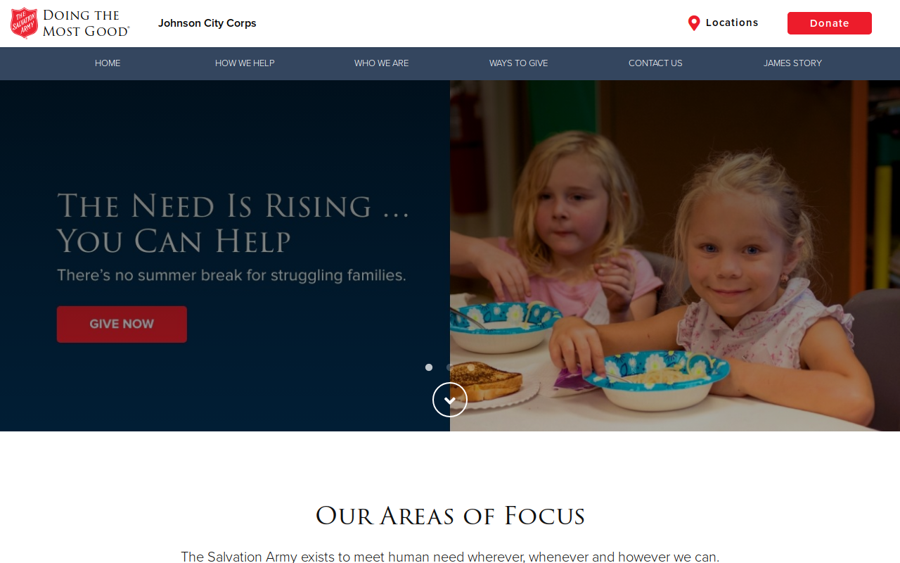 The Salvation Army Thrift Store website preview