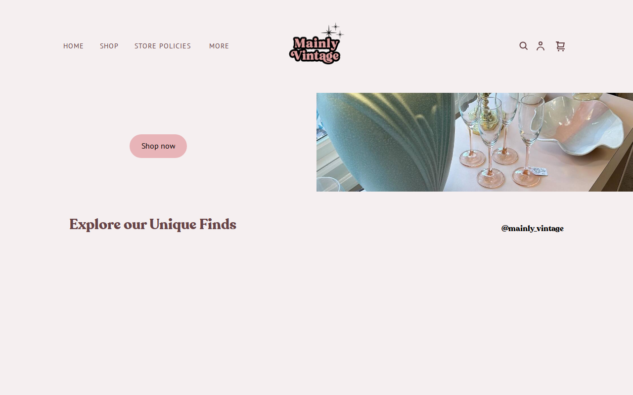 Mainly Vintage website preview