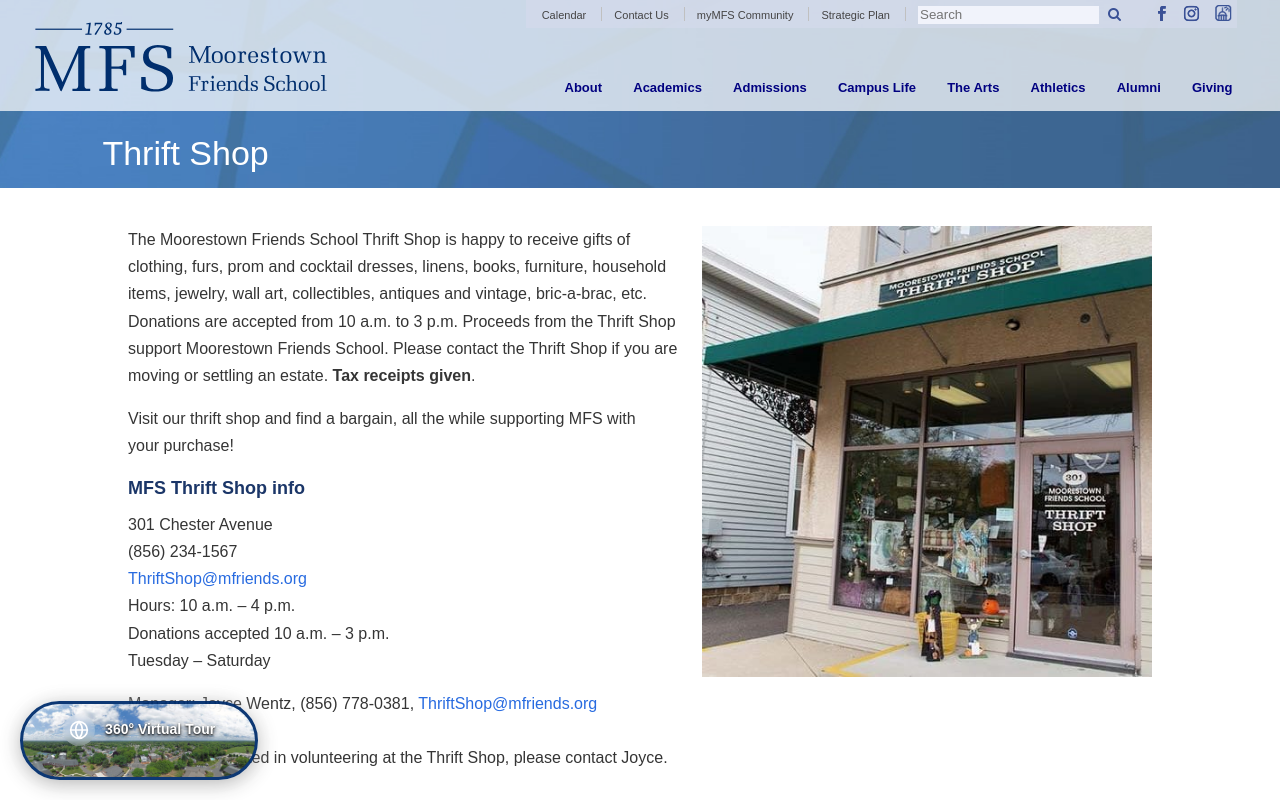 Moorestown Friends School Thrift Shop website preview