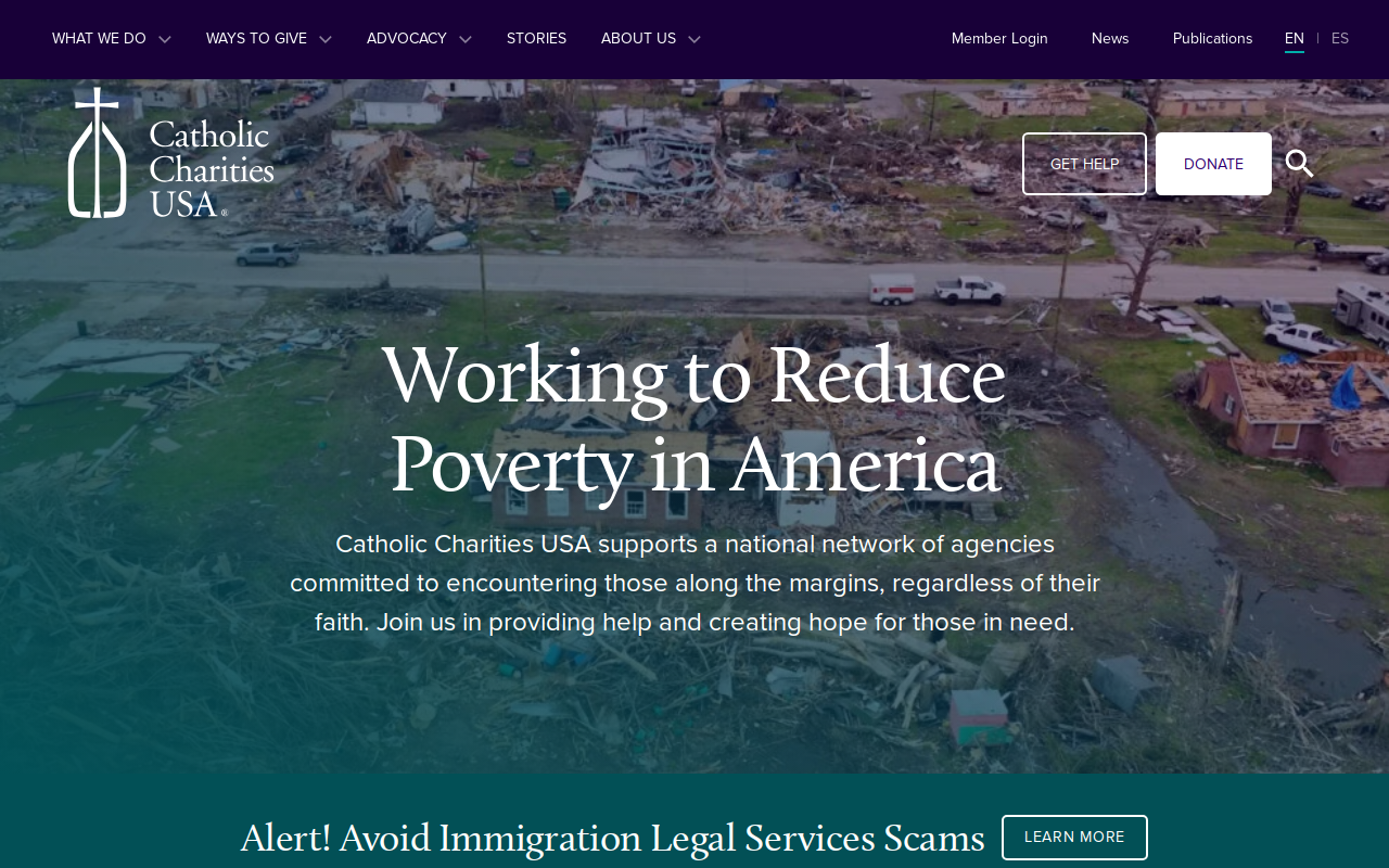 Catholic Charities website preview