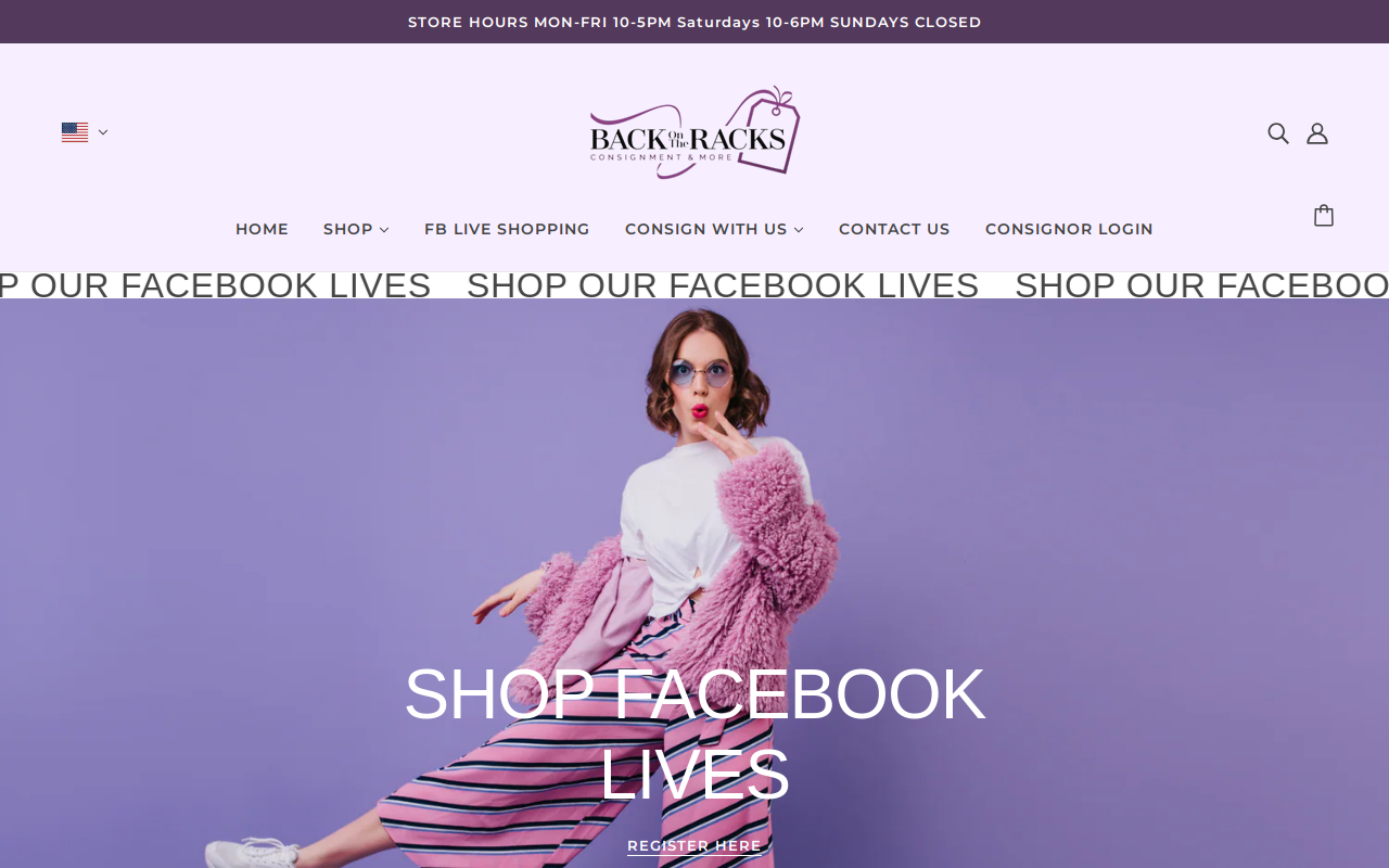 Back on the Racks website preview