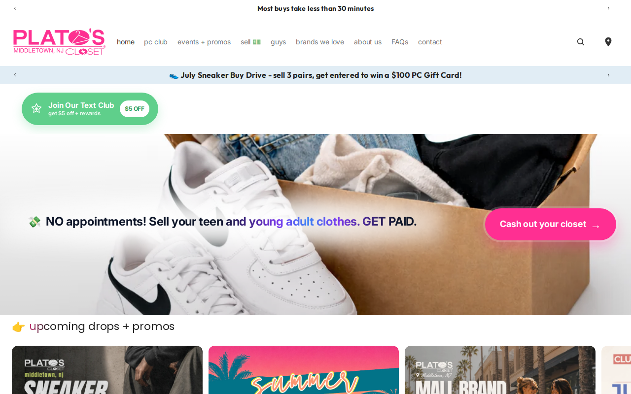 Plato's Closet website preview