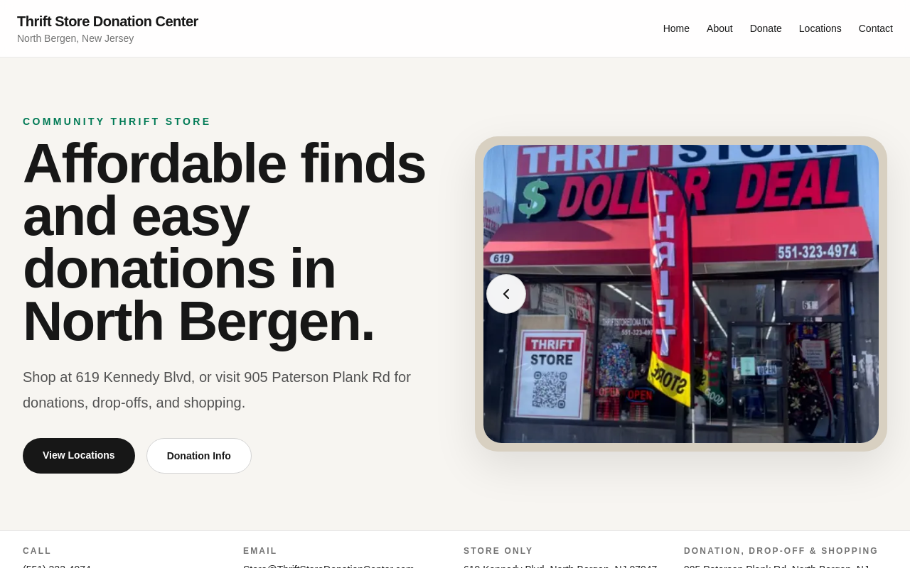 Thrift Store Donation Center website preview