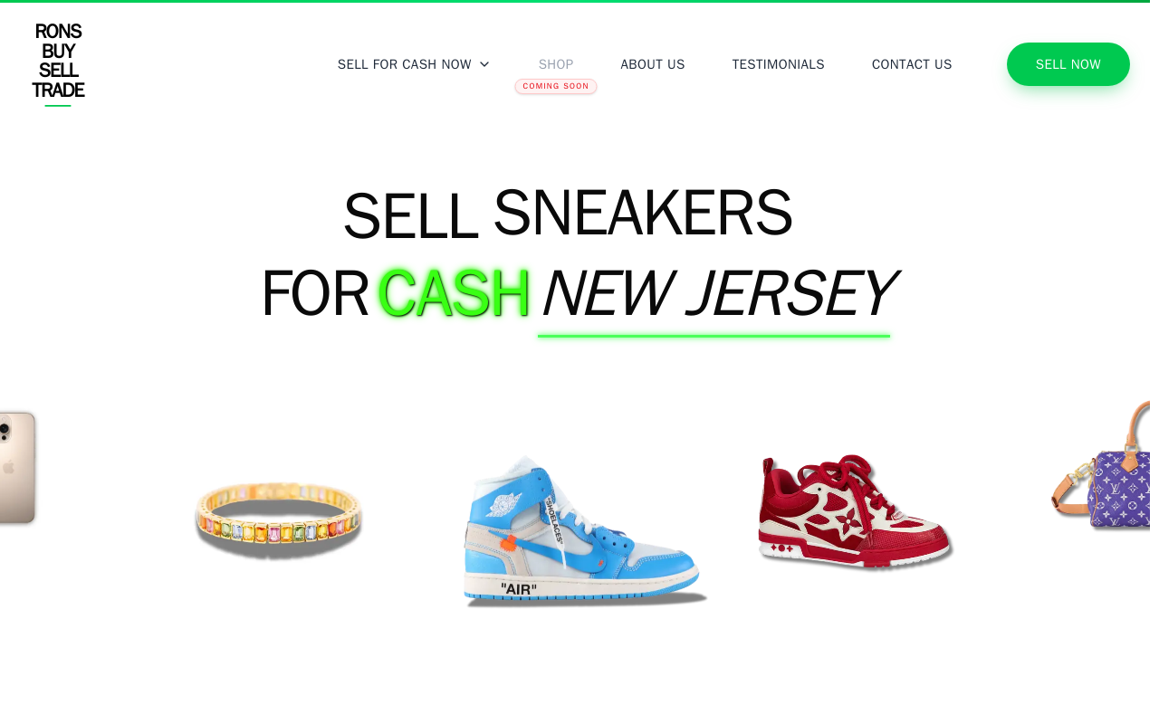 Rons Buy Sell Trade Handbags Sneakers for Cash website preview