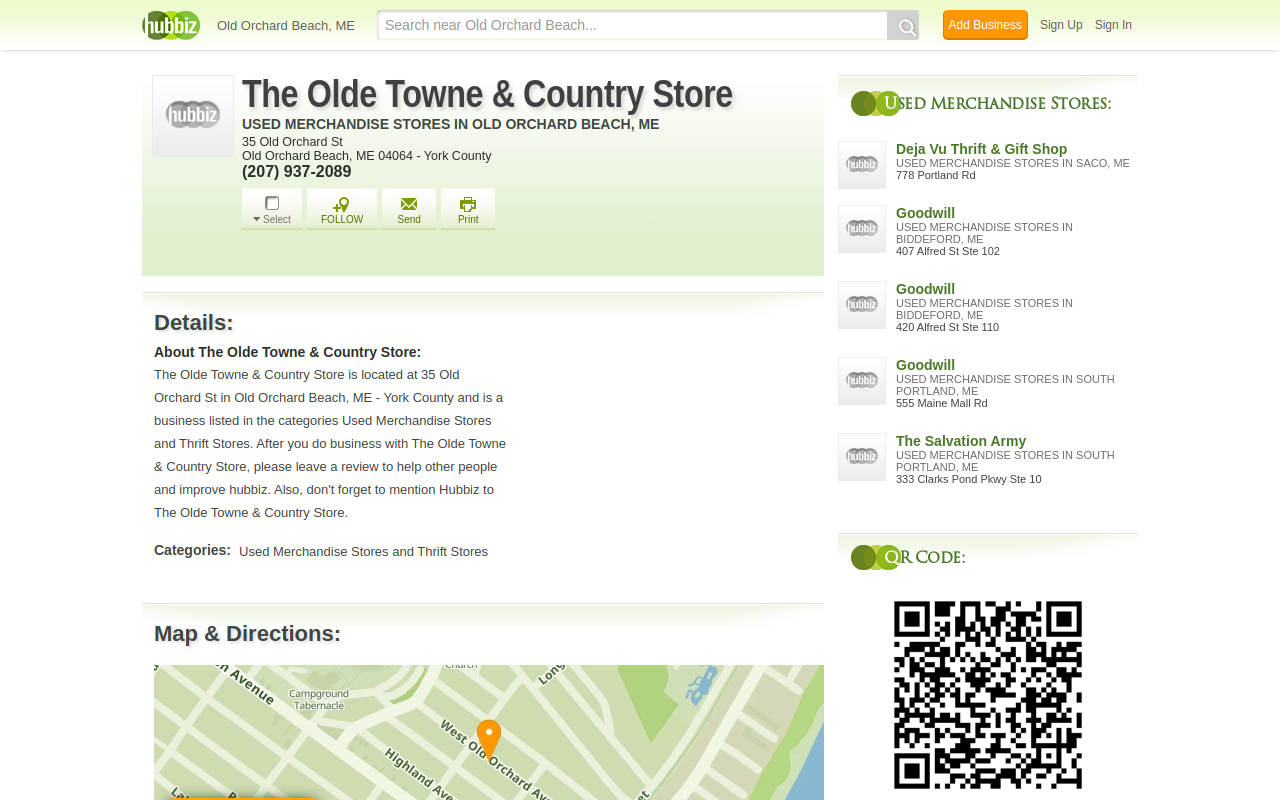 The Olde Towne & Country Store website preview