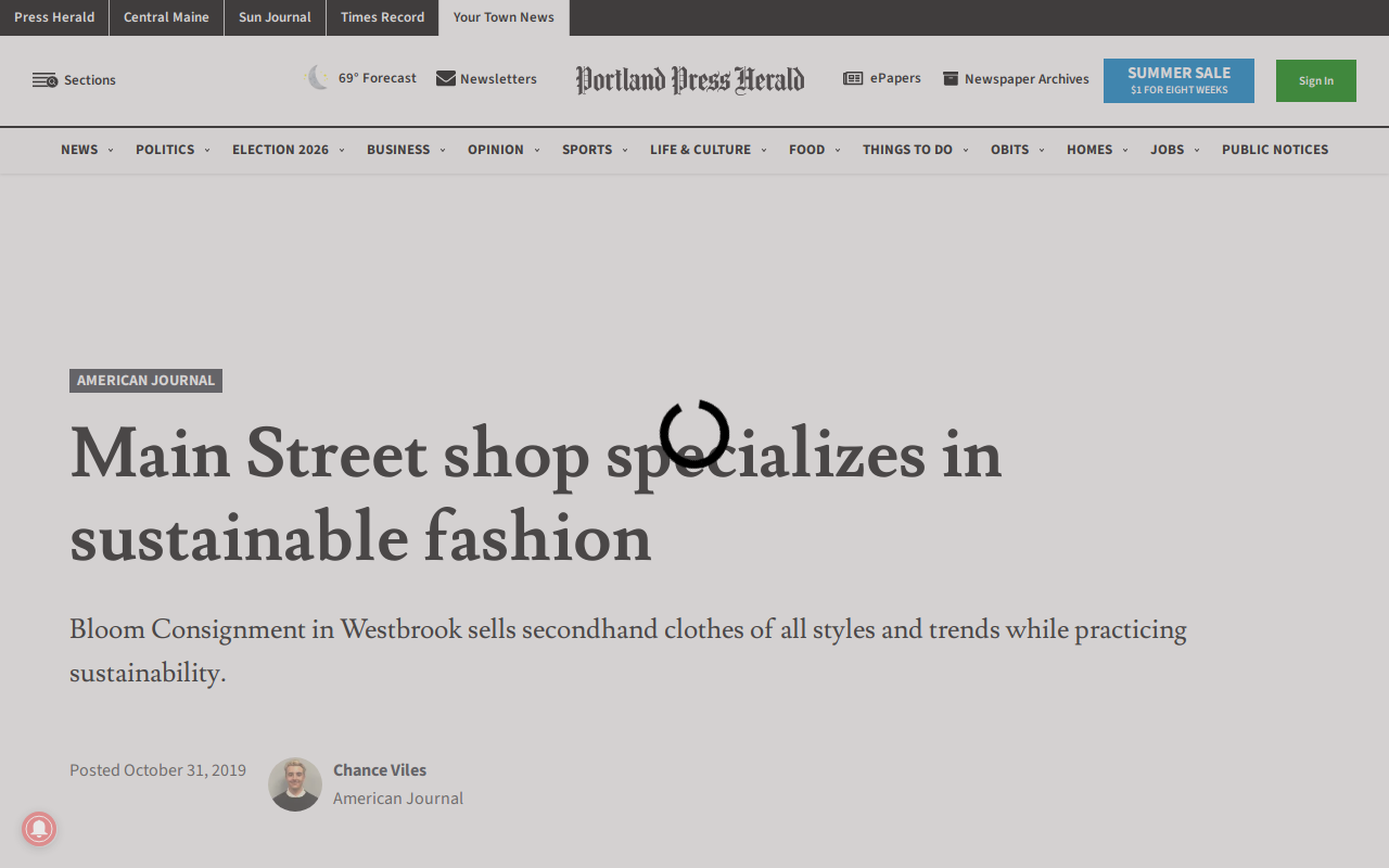 Bloom Consignment & Resale website preview