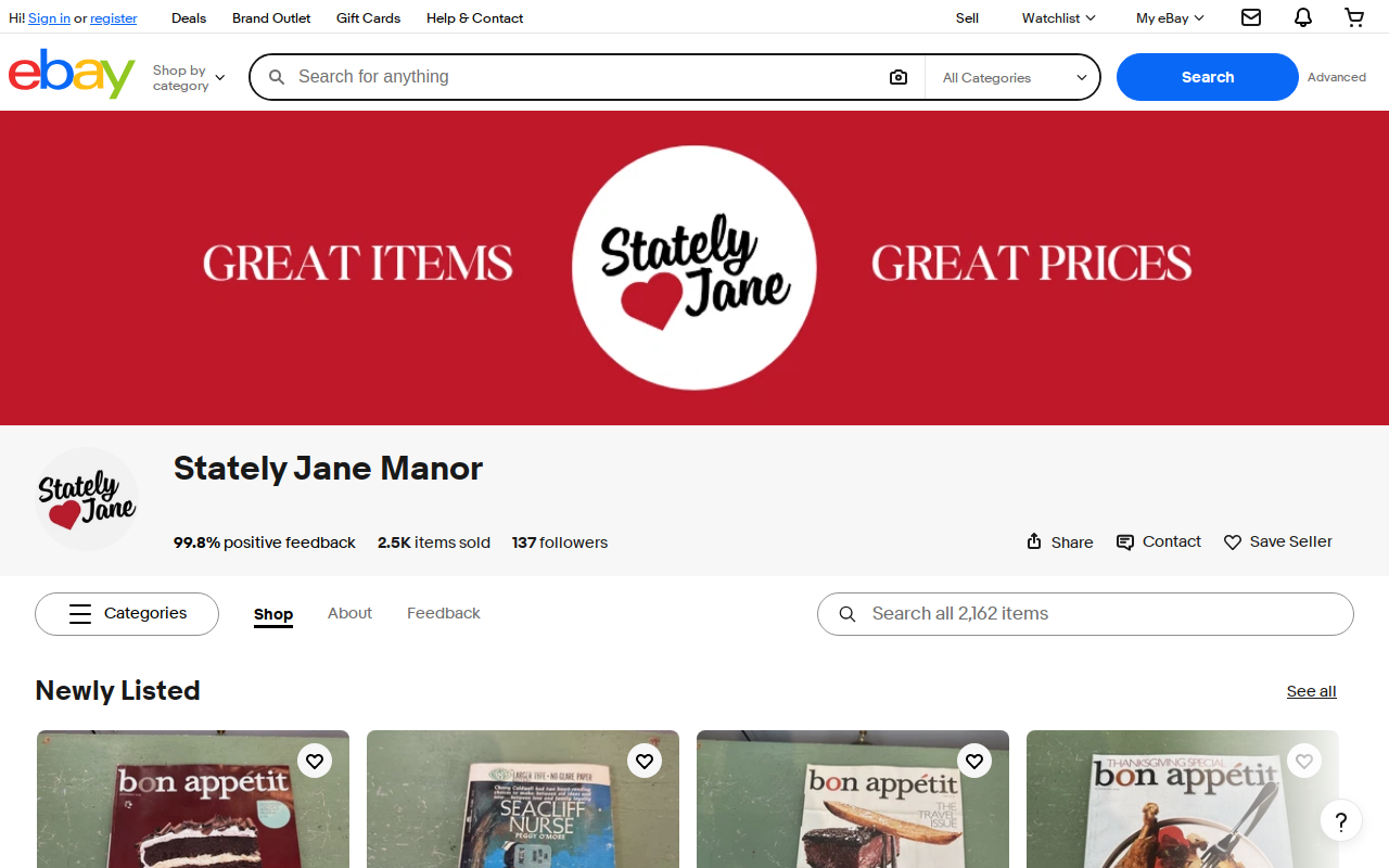 Stately Jane Manor website preview