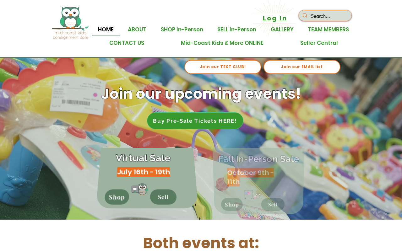 Mid-Coast Kids Consignment Sale website preview