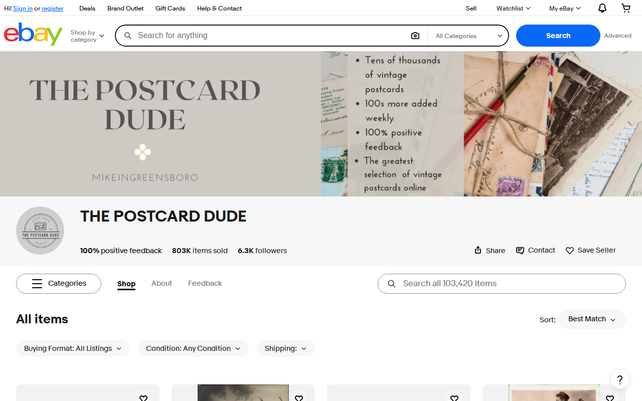 The Postcard Dude website preview