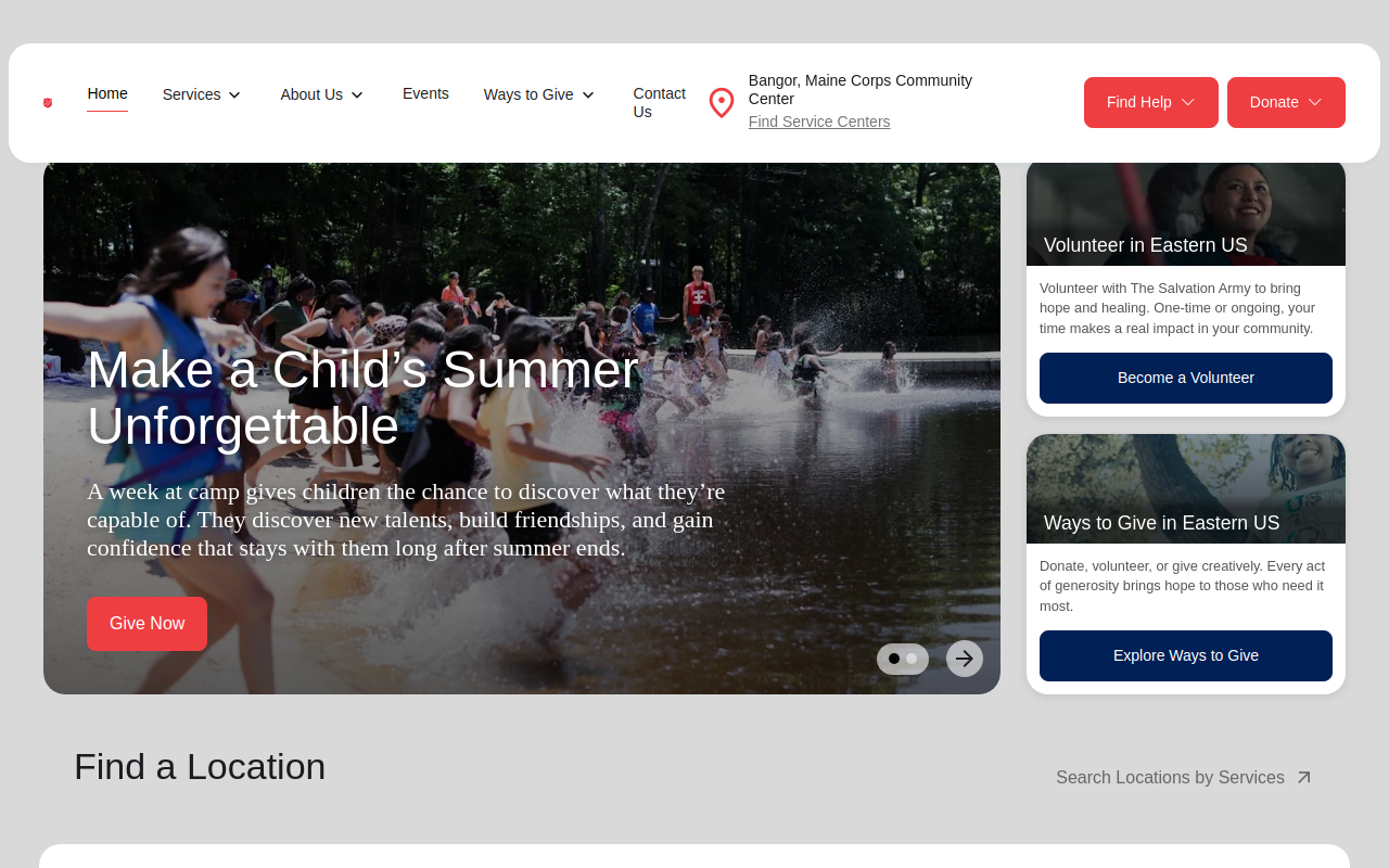 Salvation Army Family Store website preview