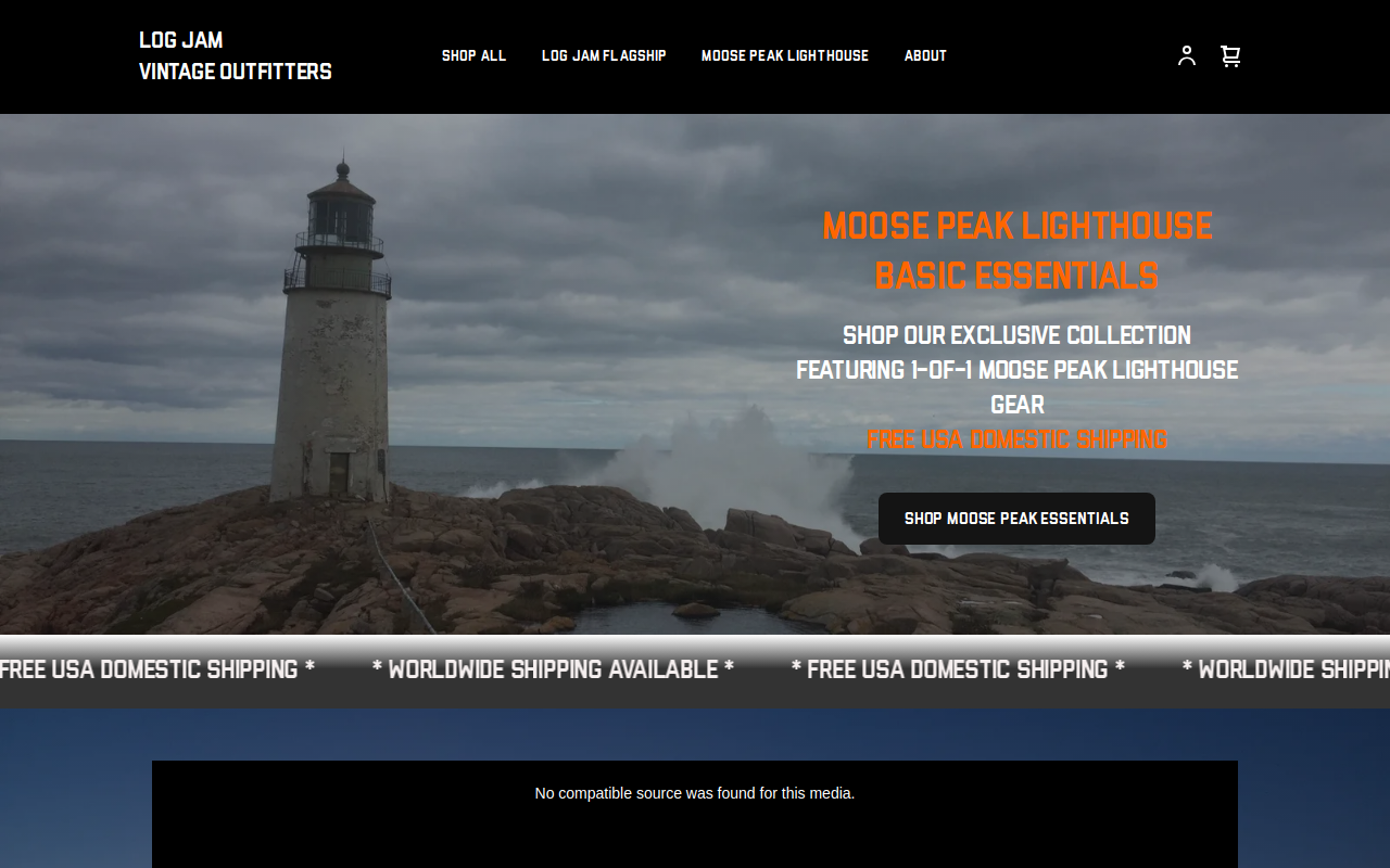 Log Jam Vintage website preview