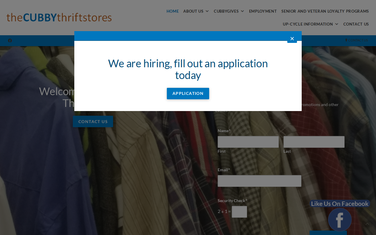 The Cubby Thriftstore website preview