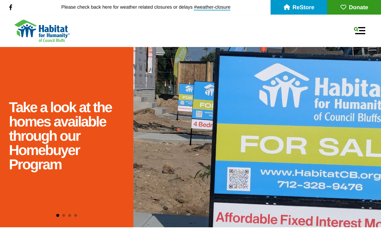 Habitat for Humanity Council Bluffs ReStore website preview