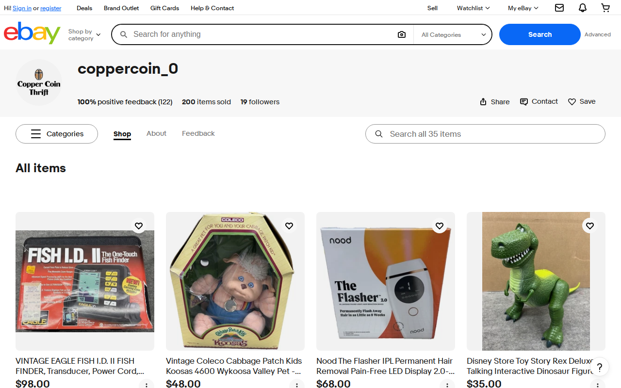 Copper Coin Thrift Store website preview