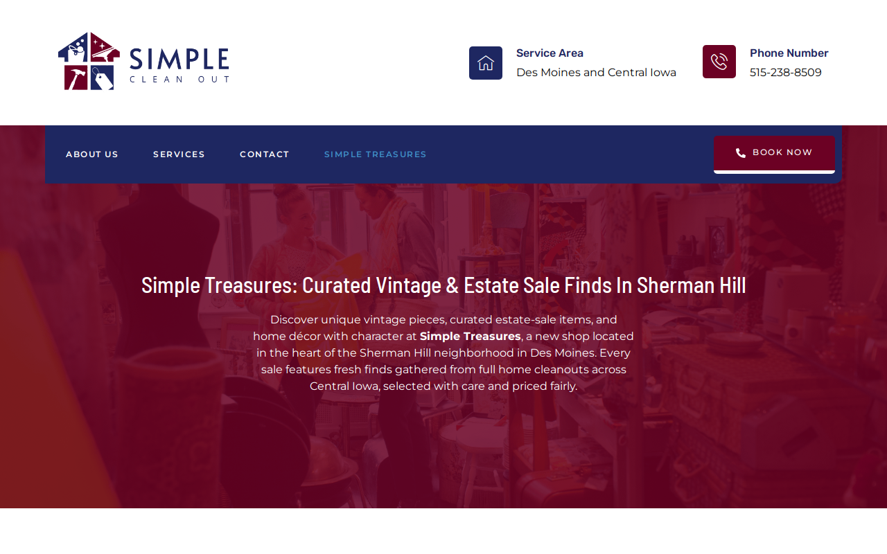 Simple Treasures website preview