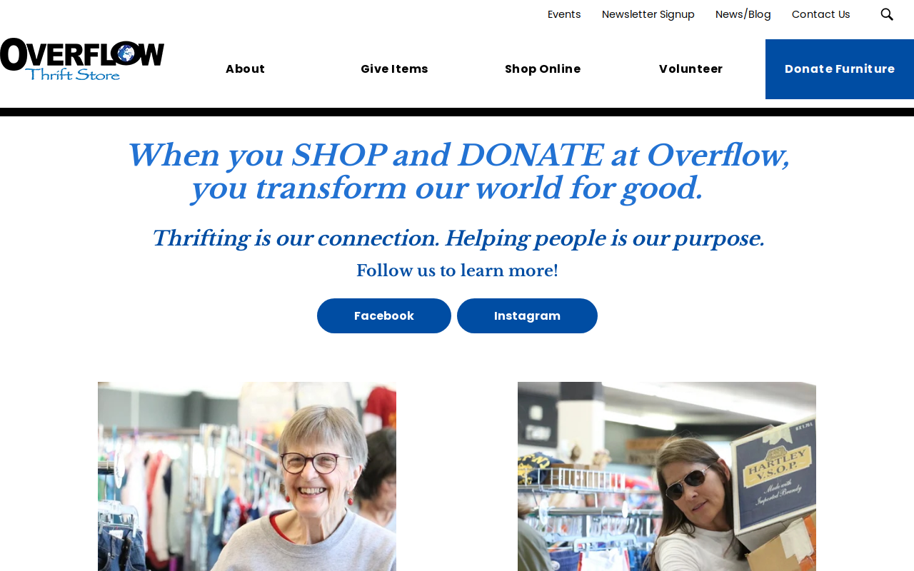 Overflow Thrift Store website preview
