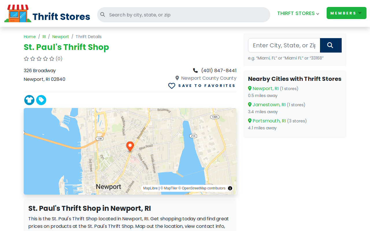 St. Paul's Thrift Shop website preview
