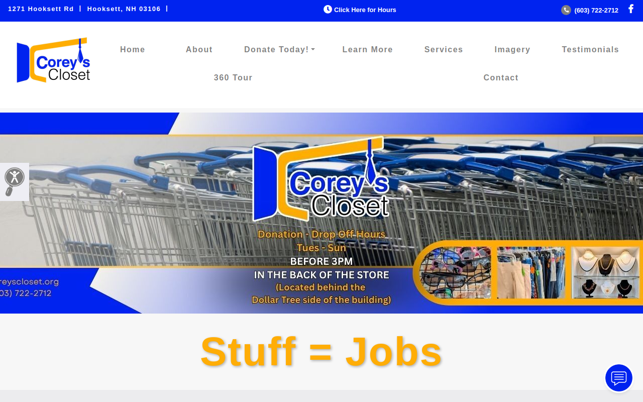 Corey's Closet website preview