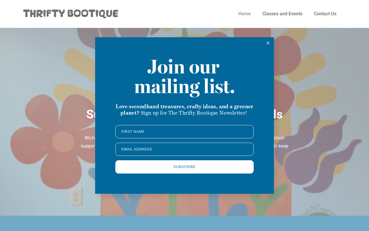 Thrifty Bootique website preview