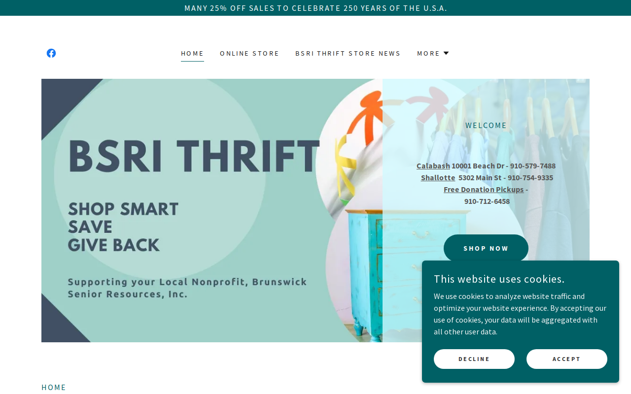 BSRI Shallotte Thrift Store website preview