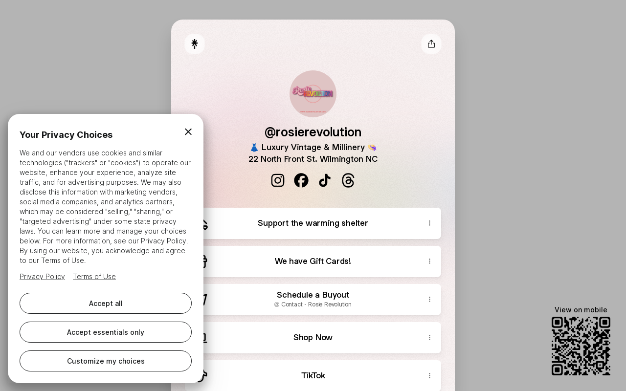 Rosie Revolution website preview