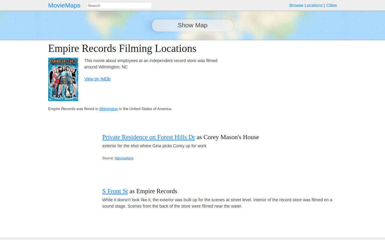 Empire Records website preview