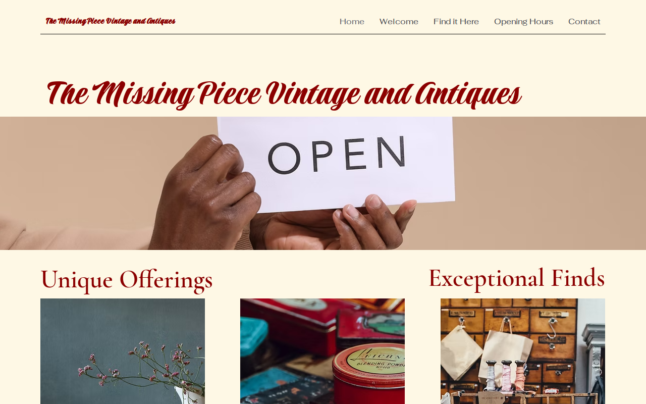 The Missing Piece website preview