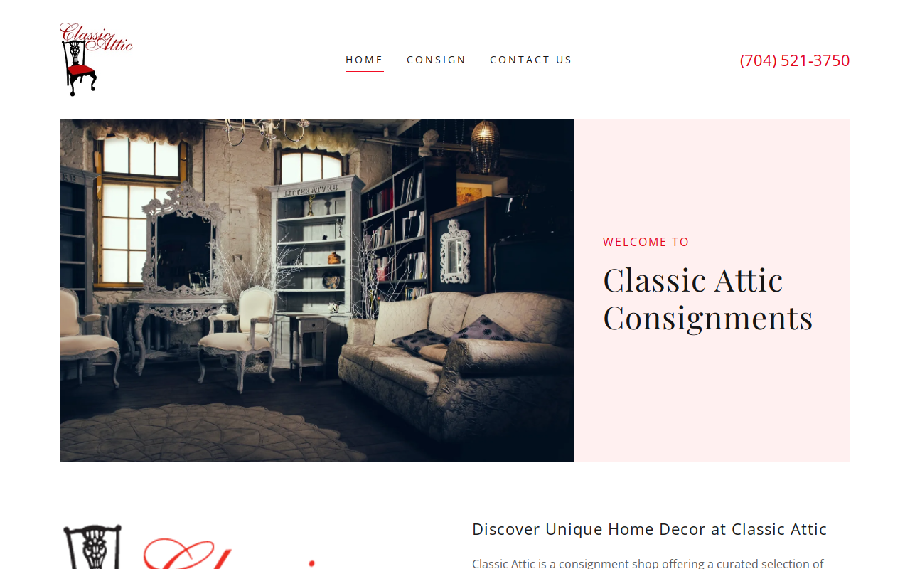 Classic Attic website preview