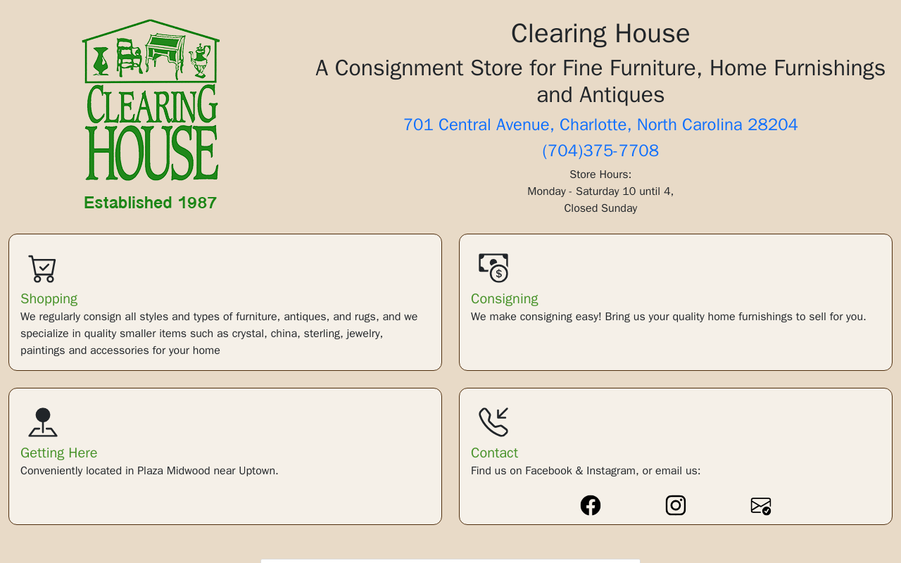 Clearing House website preview
