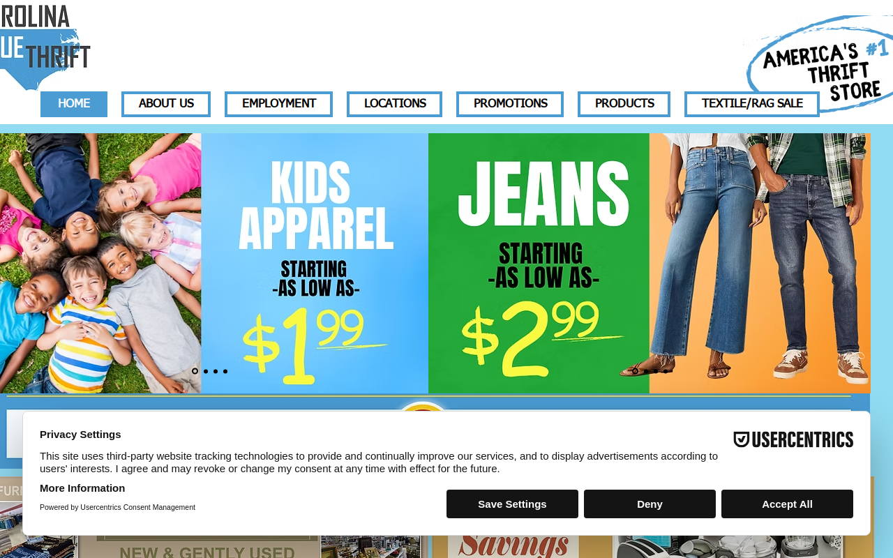 Carolina Value Village website preview