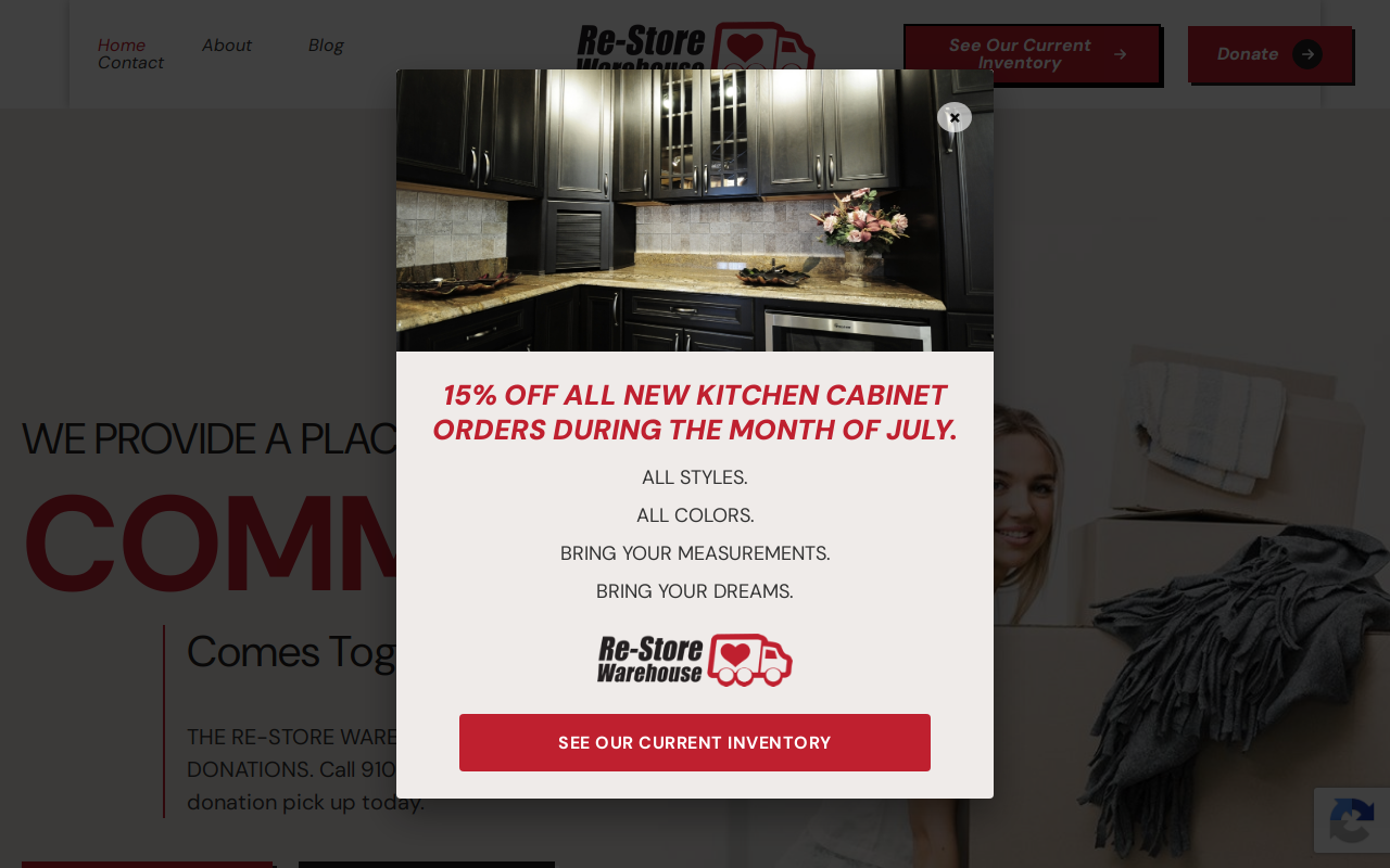 The Re-Store Warehouse website preview