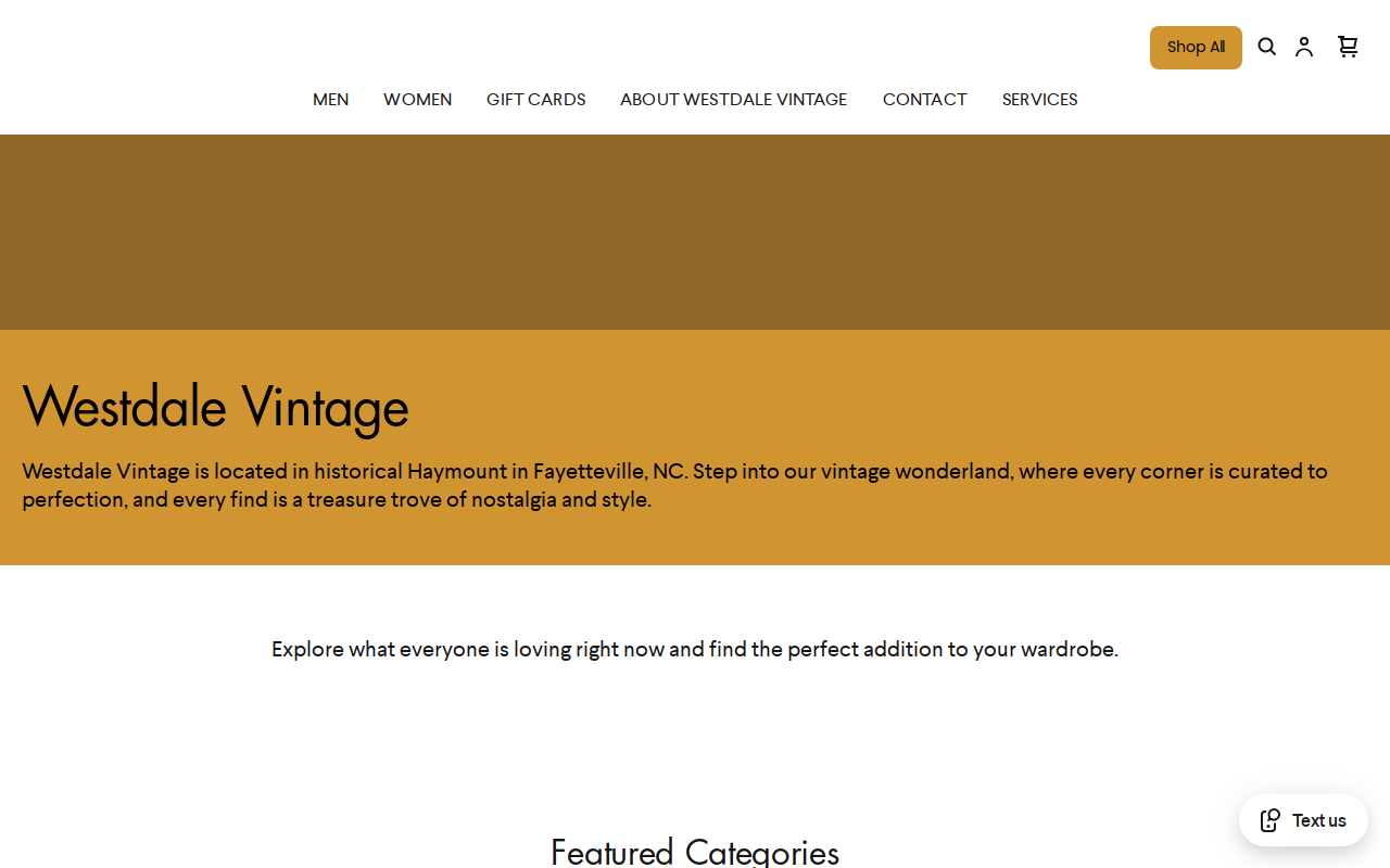 Westdale Vintage website preview